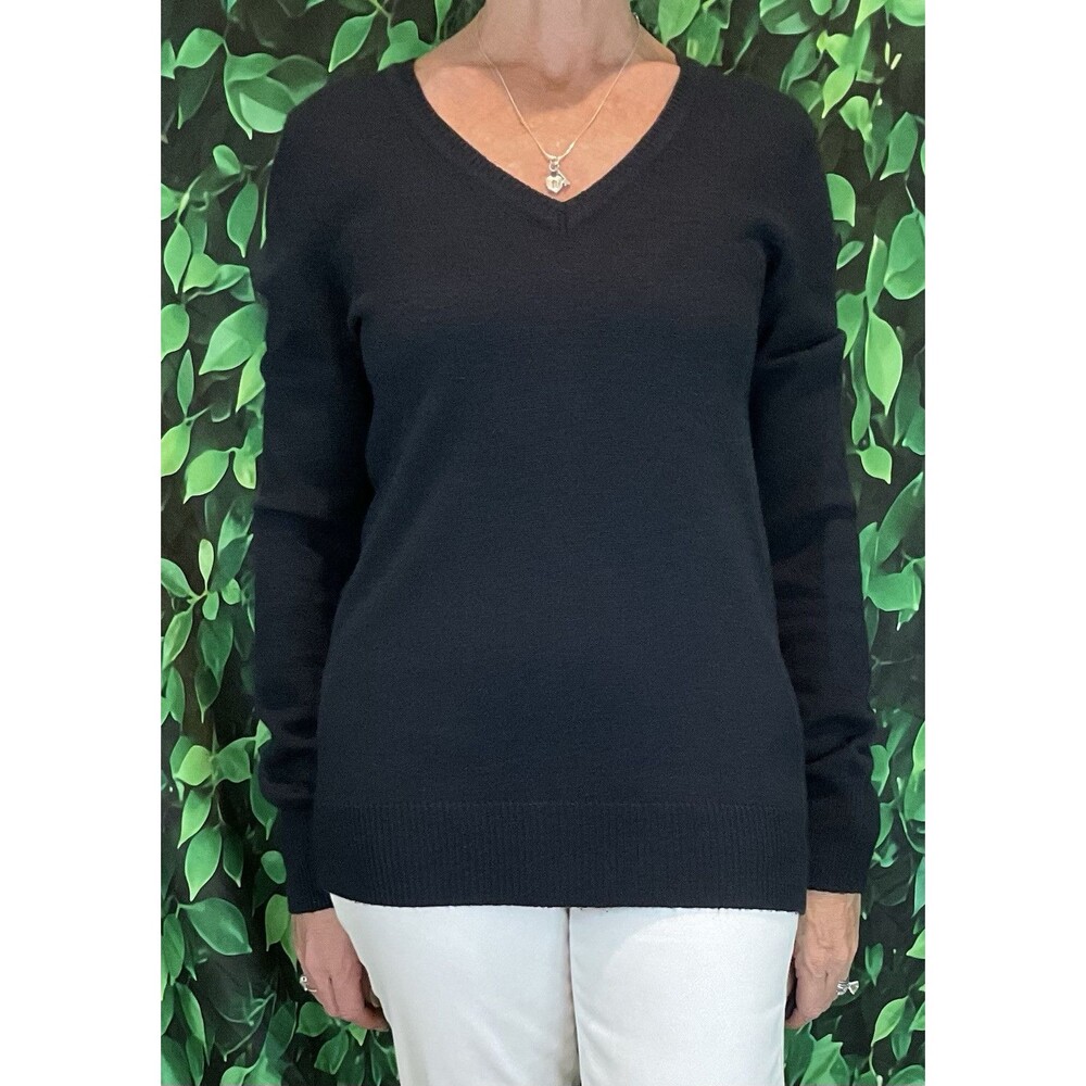 💙 GAP Luxe Navy V-Neck Sweater – Size Medium